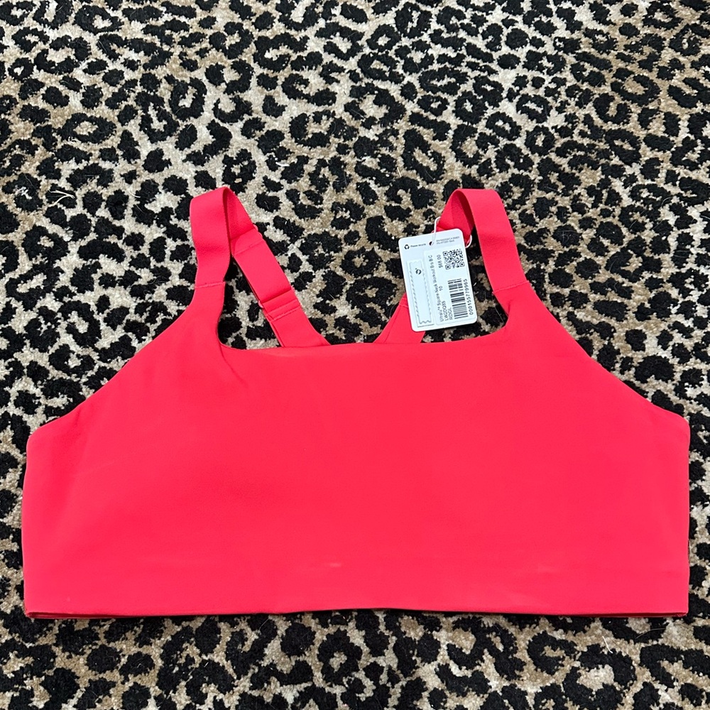 Lululemon Ultralu Square Neck Bra Size 10 Red Glow